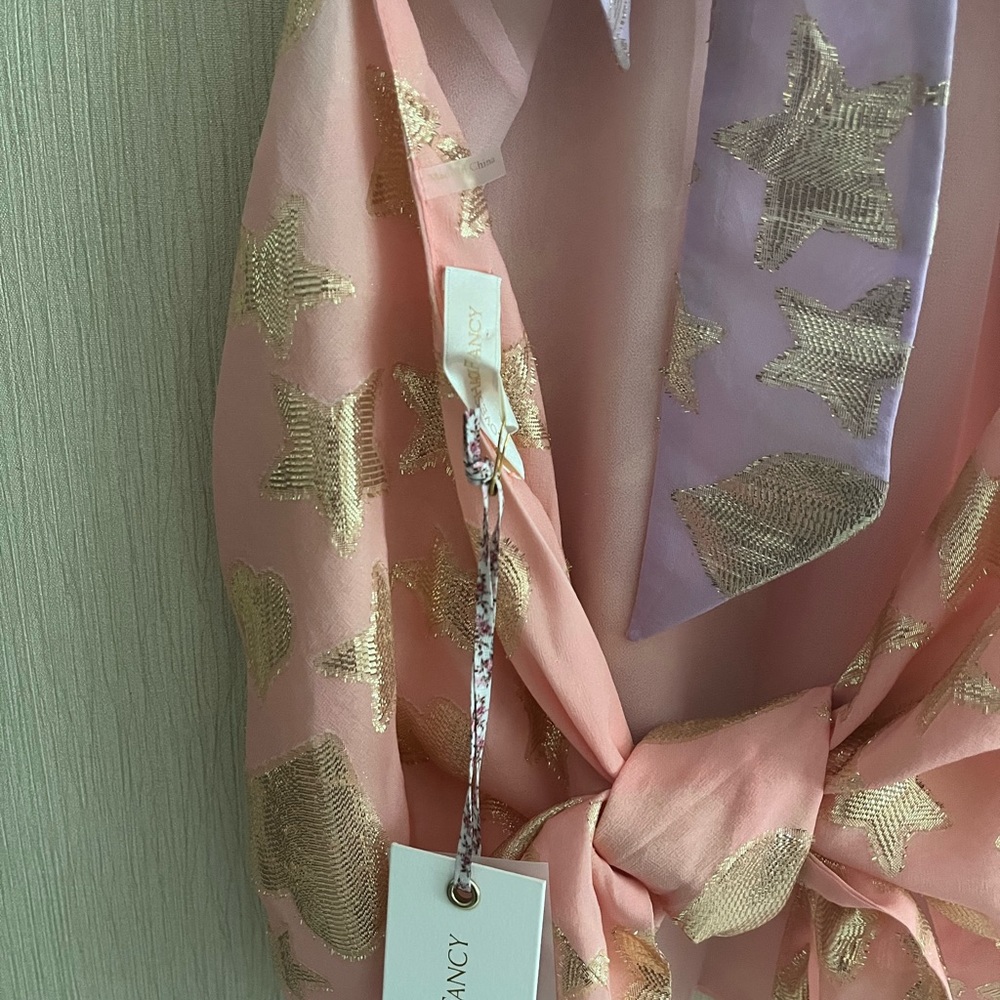 LoveShackFancy Boca Handkerchief Halter Top in color Sunset Orange Ombré sz M - Picture 12 of 16